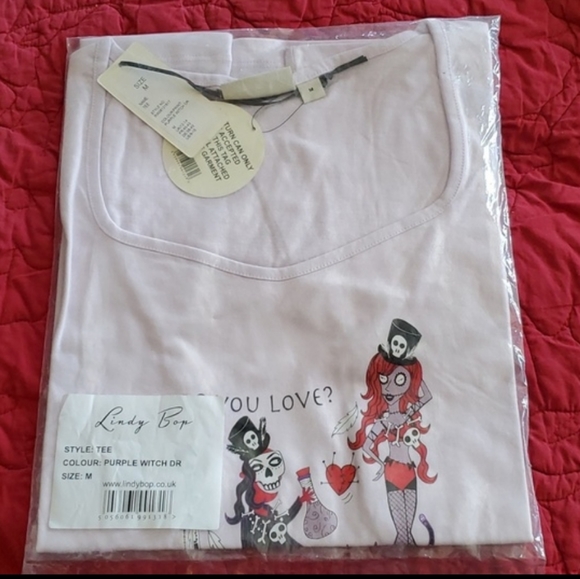 NWT NEW Lindy Bop Purple Lavender Witch Doctor Shirt Tee Size Medium - Picture 8 of 10